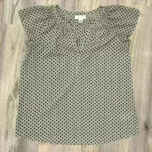 Motherhood Maternity Tops - Motherhood Maternity Short Sleeve Shirt Black White Polka Dot Tunic Top Size M
